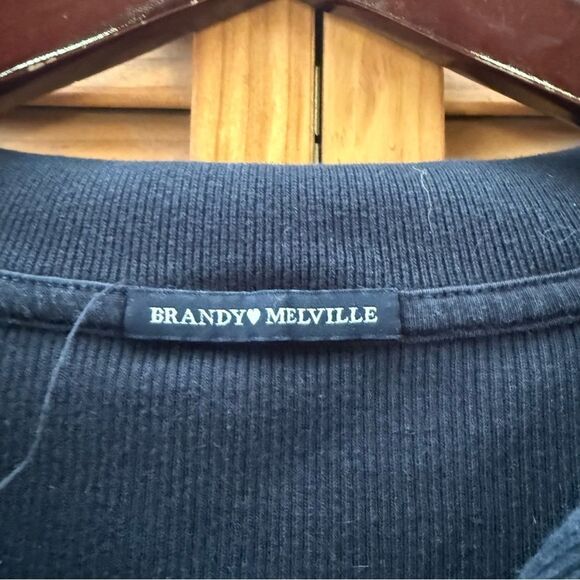 Brandy Melville navy blue button up sweater small - Picture 2 of 5